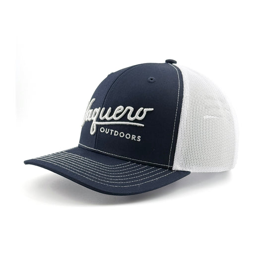 Vaquero Script Trucker Navy & White