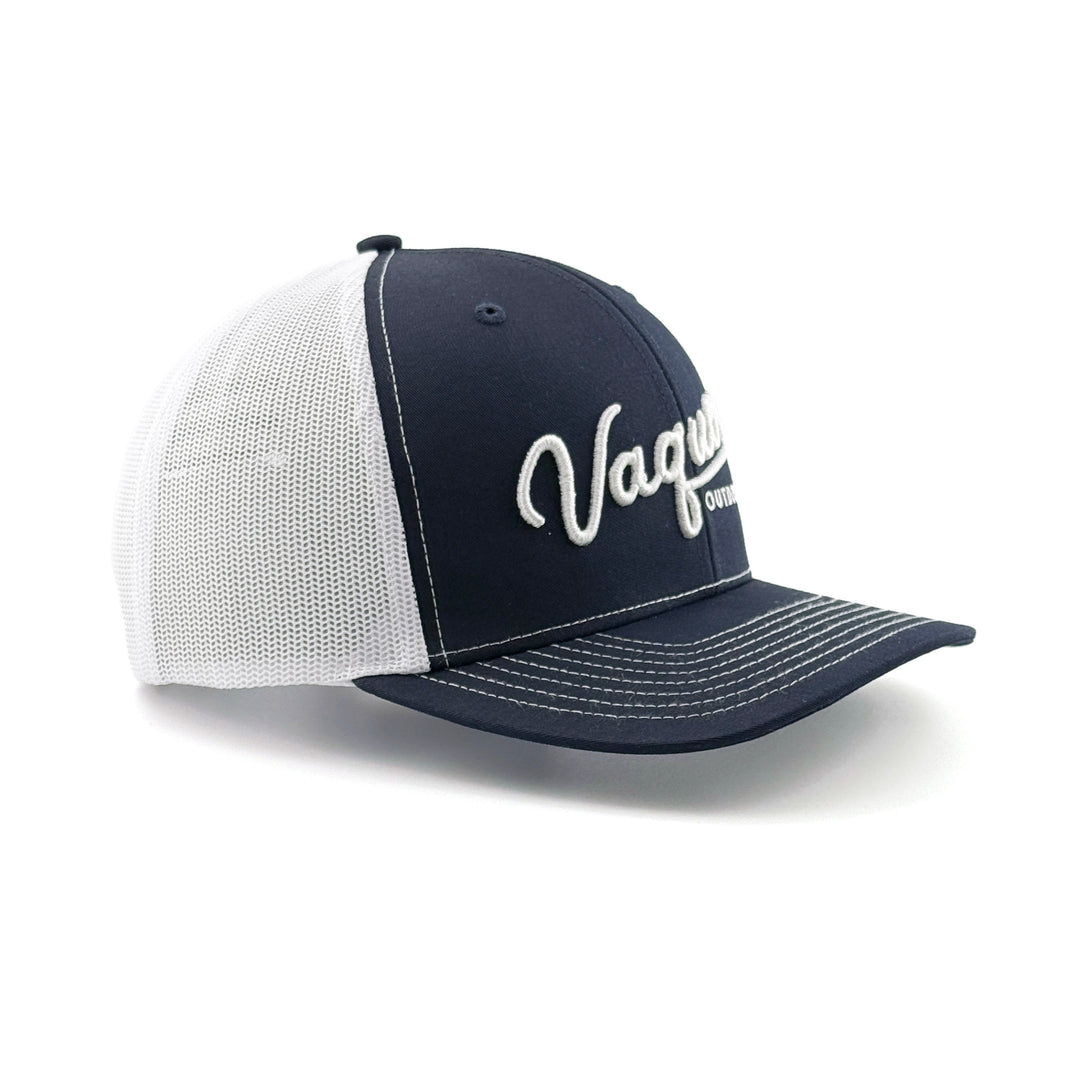 Vaquero Script Trucker Navy & White
