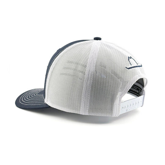 Vaquero Script Trucker Navy & White