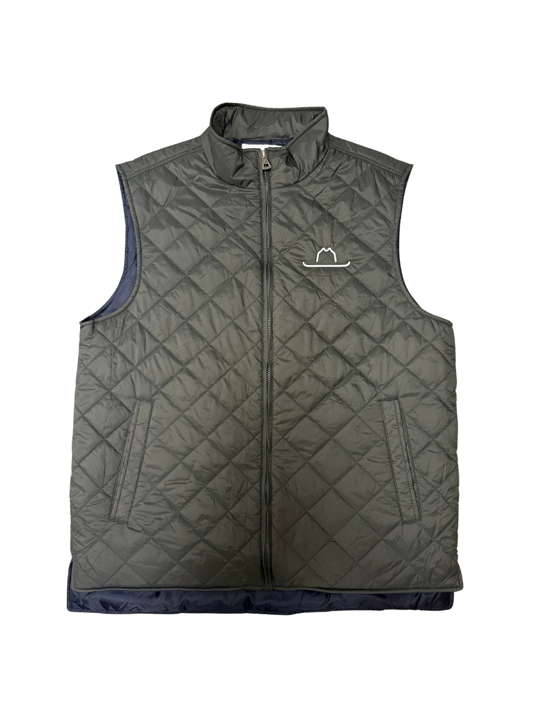 HAT & Script Quilted Vest Green