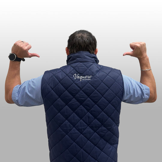 HAT & Script Quilted Vest Navy