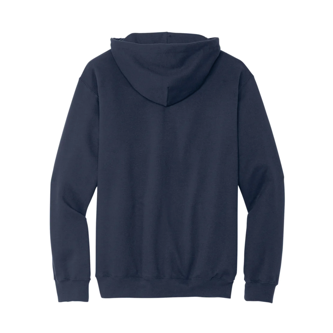 Script Hoodie Sunrise on Navy Blazer