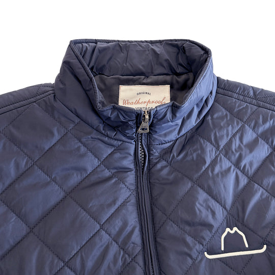 HAT & Script Quilted Vest Navy