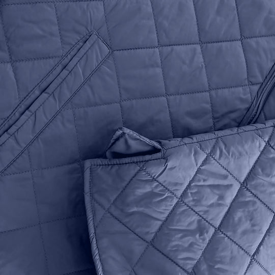 HAT & Script Quilted Vest Navy