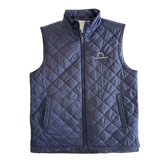 HAT & Script Quilted Vest Navy